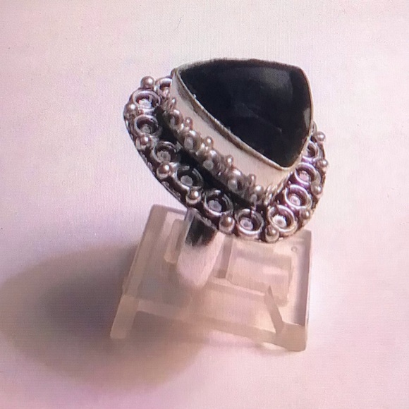 Black Onyx 925 Sterling Silver Ring - Picture 2 of 3